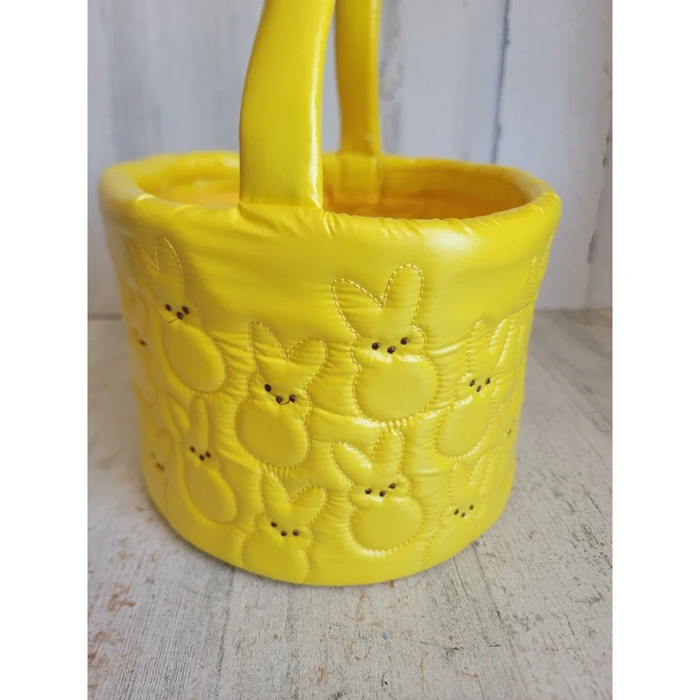 Bath body works peeps NEW quilted fabric Easter basket yellow bunny home